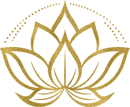 Lotus Gold Glitter Flower Line Drawing Silhouette